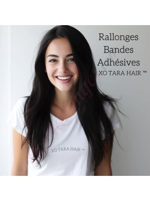 rallonges bandes adhesives cheveux naturels noir fonce #1