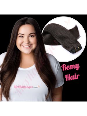 Noir/Brun #1b Cousues Cheveux Remy