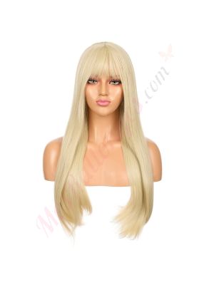DM1707527-v4 - Perruque Longue Cheveux Synthétique Blonde Avec Toupet [VENTE FINALE]