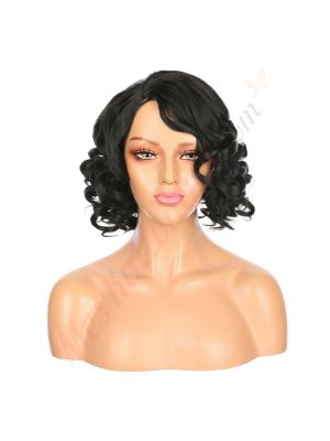 DM1707532-v4 - Perruque Courte Cheveux Synthétique Noire  [VENTE FINALE]