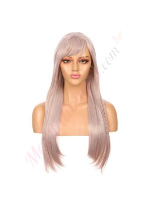 DM1707539-v4 - Perruque Longue Cheveux Synthétique  Rose Gold Pâle Avec Toupet  [VENTE FINALE]