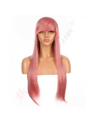 DM1808645-v4 - Perruque Longue Cheveux Synthétique Rose Avec Toupet  [VENTE FINALE]