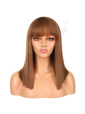 DM1810885-v3 - Perruque Courte Cheveux Synthétique Brunette Avec Toupet [VENTE FINALE]