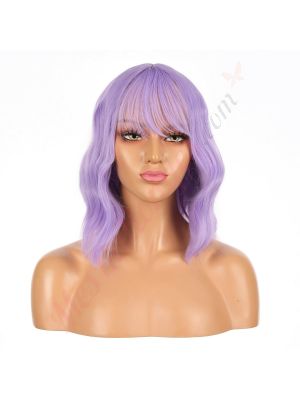 DM1810936-v4 - Perruque Courte Cheveux Synthétique Violet Avec Toupet  [VENTE FINALE]