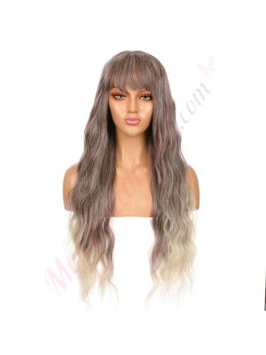 DM1810945-v4 - Perruque Longue Cheveux Synthétique Méchée Avec Toupet  [VENTE FINALE]