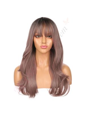 DM2031257-v4 - Perruque Longue Cheveux Synthétique Pastel Mauve Avec Toupet [VENTE FINALE]