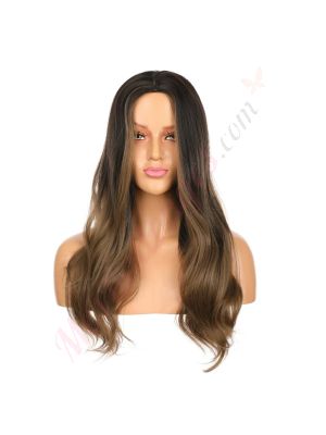 DM2031287-v4 - Perruque Longue Cheveux Synthétique Brunette Ombrée [VENTE FINALE]
