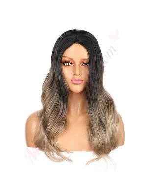 DM2031289-v4 - Perruque Longue Cheveux Synthétique Blonde Ombrée [VENTE FINALE]