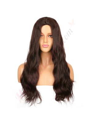 DM2031293-v4 - Perruque Longue Cheveux Synthétique Brunette Foncée  [VENTE FINALE]