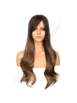 DM2031312-v4 - Perruque Longue Cheveux Synthétique Brunette Ombrée [VENTE FINALE]