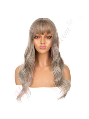 DM2031317-v4 - Perruque Longue Cheveux Synthétique Blonde Foncée Méchée Avec Toupet  [VENTE FINALE]
