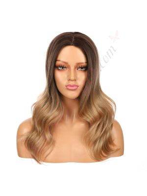 DM2031319-v4 - Perruque Longue Cheveux Synthétique Brunette Blonde Ombrée  [VENTE FINALE]
