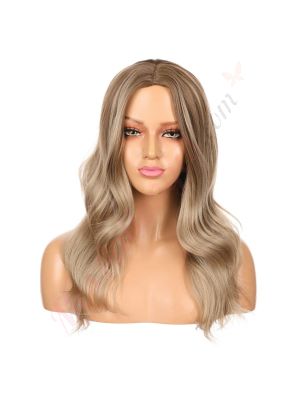 DM2031320-v4 - Perruque Longue Cheveux Synthétique Blonde Foncée Méchée [VENTE FINALE]