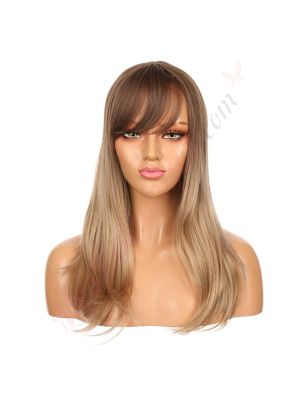 DM2031324-v4 - Perruque Longue Cheveux Synthétique Blonde Foncée Méchée Avec Toupet  [VENTE FINALE]