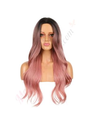 DM2031326-v4 - Perruque Longue Cheveux Synthétique Rose Pastel Ombré  [VENTE FINALE]