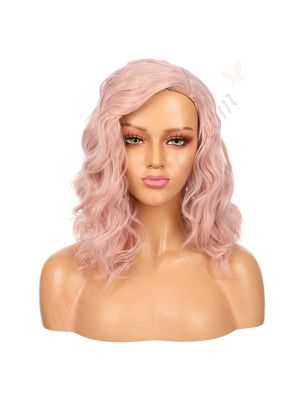 DM2031368-v4 - Perruque Courte Cheveux Synthétique Rose Pastel  [VENTE FINALE]