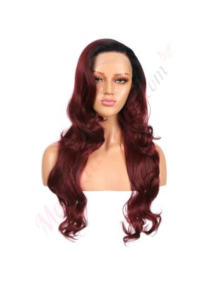 FU1904704-v3 - Perruque Longue Cheveux Synthétique Bourgogne  [VENTE FINALE]