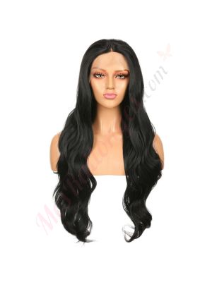 G1611002C-v4 - Perruque Longue Cheveux Synthétique Noire  [VENTE FINALE]