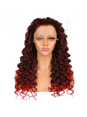 G1611075-v3 - Perruque Longue Cheveux Synthétique Rouge Ombrée  [VENTE FINALE]