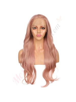G161117326-v4 - Perruque Longue Cheveux Synthétique Rose Pastel  [VENTE FINALE]