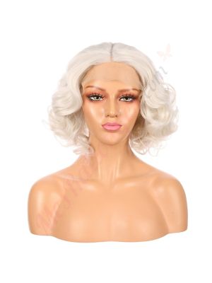 G1707304C-v3 - Perruque Courte Cheveux Synthétique Blanche [VENTE FINALE]