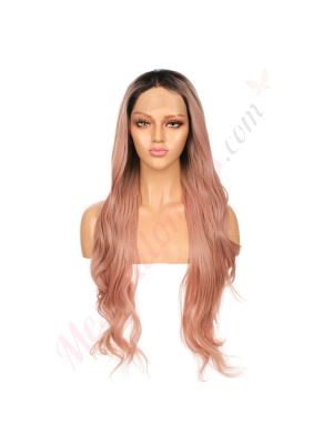 G170731526-v4 - Perruque Longue Cheveux Synthétique Rose Pastel Ombrée [VENTE FINALE]