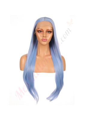 G1901632C-v3 - Perruque Longue Cheveux Synthétique Bleue  [VENTE FINALE]