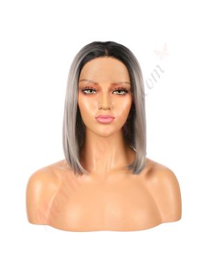 G1901635-v3 - Perruque Courte Cheveux Synthétique Grise Ombrée  [VENTE FINALE]