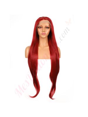 G1904710C-v3 - Perruque Longue Cheveux Synthétique Rouge  [VENTE FINALE]