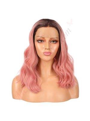 G1904787-v3 - Perruque Courte Cheveux Synthétique Rose  [VENTE FINALE]