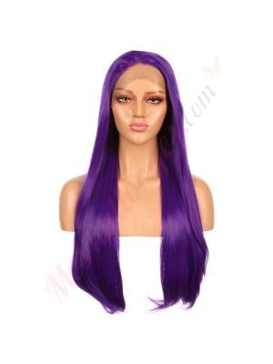G1904816-v3 - Perruque Longue Cheveux Synthétique Mauve [VENTE FINALE]