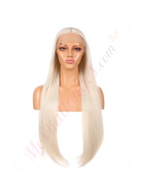 Z1611011C-v3 - Perruque Longue Cheveux Synthétique Grise  [VENTE FINALE]