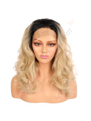 Jeanne - Perruque Courte Cheveux Synthétique Blonde Ombrée [Vente Finale]