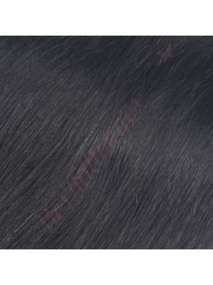 14 pouces Rallonges Ponytail Cheveux Naturels Remy Ondulés Noir Foncé #1 100g