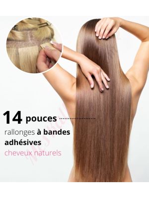 14 Pouces Bandes Adhésives Cheveux Naturels