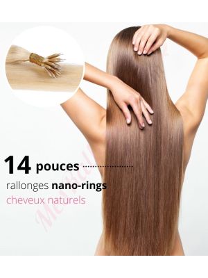 14 Pouces Nano-Rings Cheveux Naturels