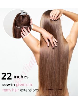 22 Pouces Cousues Cheveux Remy