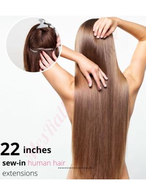 22 Pouces Cousues Cheveux Naturels