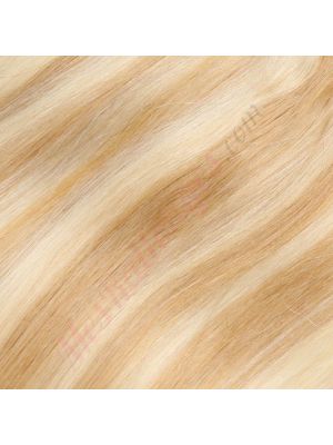 14 pouces Rallonges À Clips Cheveux Naturels Remy Ondulés Roux Blond & Blond Platine #27/613 85g