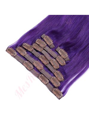 Mauve À Clips Cheveux Naturels