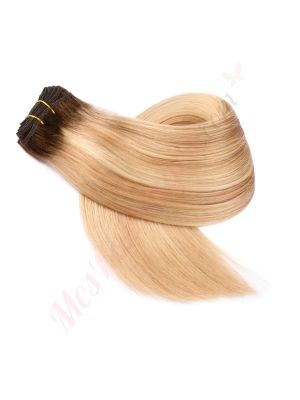Blond Miel Balayage #4t12/613 Cousues Cheveux Naturels