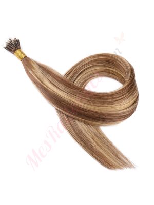Brun Noisette Balayage #6t6/18 Nano-Rings Cheveux Naturels