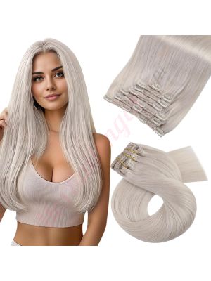 Rallonges À Clips NoBrandHair™ Blond Blanc #60A Cheveux Naturels 20 pouces 120 grammes