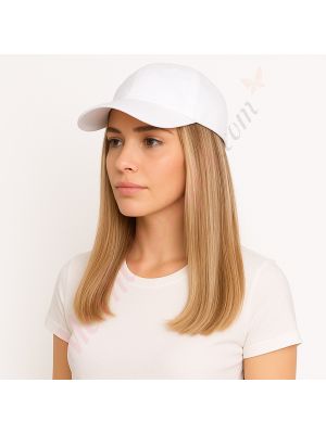 10 pouces Rallonges Cheveux Naturels Remy Brun Miel & Blond Cendré Foncé #12/24 Perruque, Casquette Blanche [VENTE FINALE]