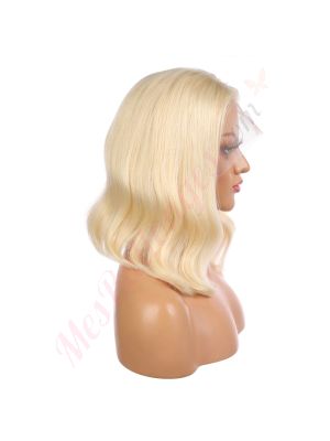 Riley - Perruque Courte 14 Pouces Cheveux Humains Naturels Remy Hair Blonde