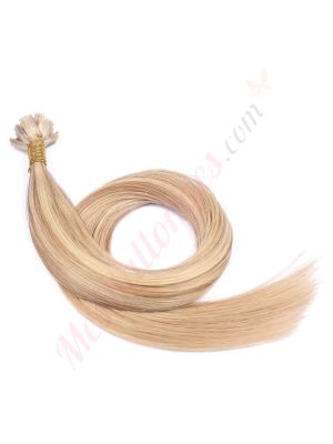 extensions kératines cheveux naturels	Brun Miel / Blond Cendré (#12/24) 