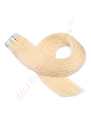 extensions bandes adhesives cheveux naturels	Blond platine #613