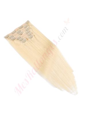 Blond #60 À Clips Cheveux Remy