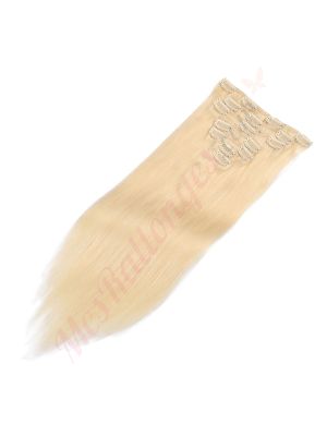 cheveux remy naturels rallonges à clips Blond Platine (#613) 