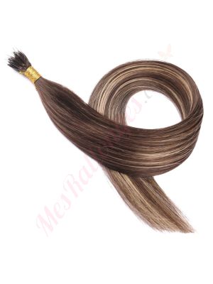 Brun Foncé & Balayage Blond Nano-Rings Cheveux Naturels